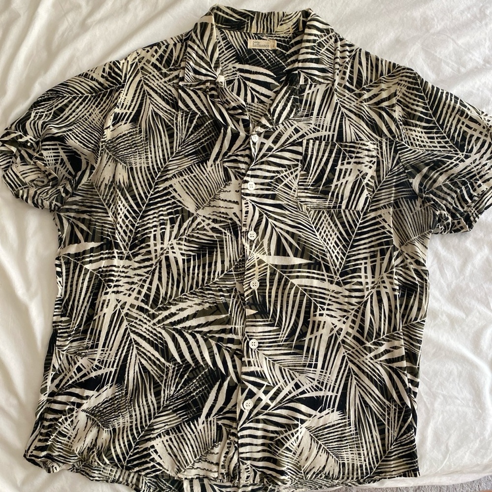 Tropical Black and White Men's Shirt